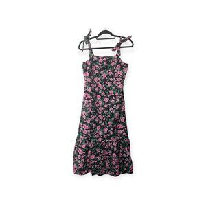 Pink Floral Maxi Dress Tie Straps Princess Highway SZ 10 Estelle Midi Dress
